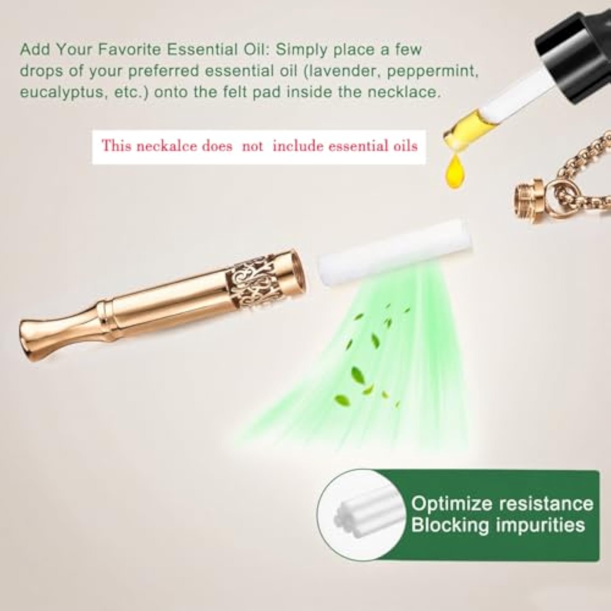 Women's Rose Gold Stainless Steel Aromatherapy Diffuser Necklace